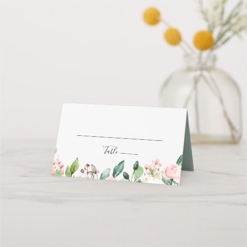 Elegant Dainty Autumn Floral Wedding Place Card