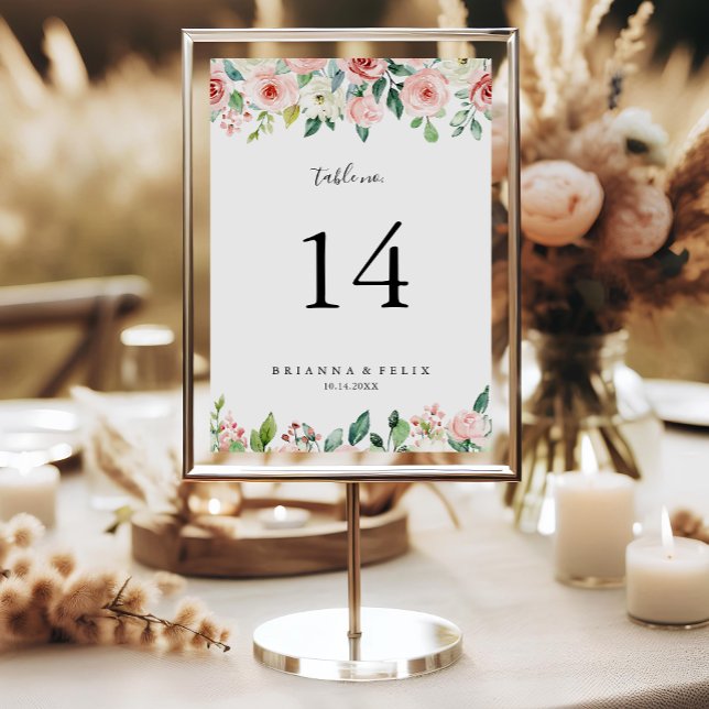 Elegant Dainty Autumn Floral Wedding Table Number (Creator Uploaded)