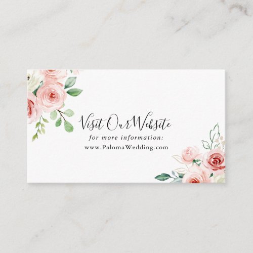 Elegant Dainty Autumn Floral Wedding Website Enclosure Card