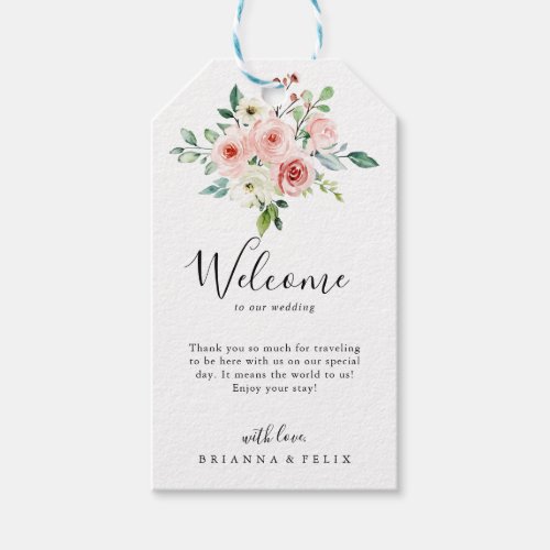 Elegant Dainty Autumn Floral Wedding Welcome Gift Tags