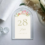 elegant dainty floral Acrylic Arch Table Numbers<br><div class="desc">Link Here To See Zazzle Review This Product https://www.youtube.com/watch?v=R1R26IzwDDg ***this design is part of a collection*** _______________________ this design template is fully editable and customizable by you the customer - click personalize further button if you wish to move, add, delete, or make significant changes to the design _______________________ *if you...</div>