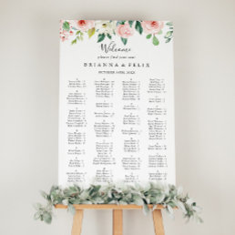 Elegant Dainty Floral Alphabetical Seating Chart