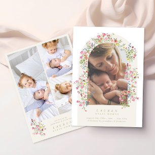 elegant dainty floral arch 4 photo our baby birth announcement