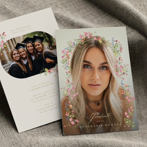 elegant dainty floral arch spring photo graduation