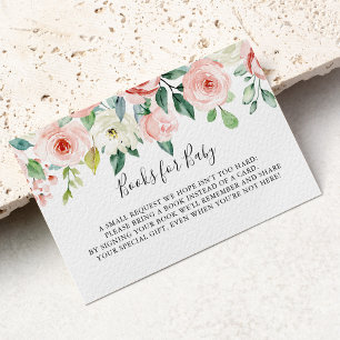 Elegant Dainty Floral Baby Shower Book Request Enclosure Card
