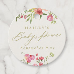 elegant dainty floral spring wedding baby Shower Favor Tags