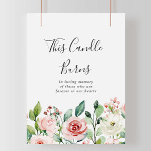 Elegant Dainty Floral This Candle Burns Sign