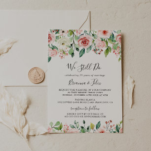 Elegant Dainty Floral We Still Do Vow Renewal Invitation