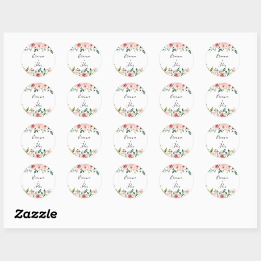 Elegant Dainty Floral Wedding Envelope Seals | Zazzle