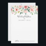 Elegant Dainty Floral Wedding Words of Wisdom Advice Card<br><div class="desc">This elegant dainty floral wedding words of wisdom advice card is perfect for a modern wedding. The design features illustrated pink, blush and white roses, peonies with green foliage clustered into bouquets, accentuating the beautiful fall colors. These cards are perfect for a wedding, bridal shower, baby shower, graduation party &...</div>