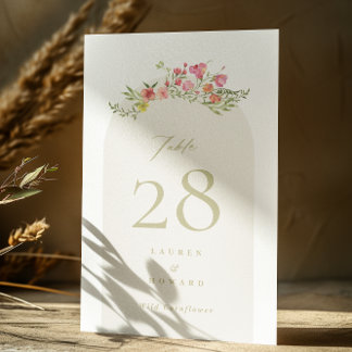 elegant dainty florals spring garden wedding table number