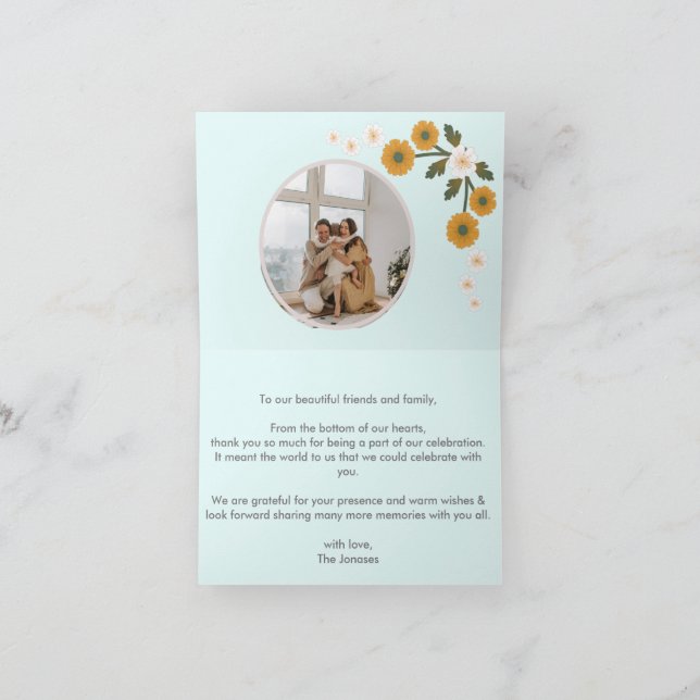 Elegant Dainty Korean wild rose floral thank you Card (Inside)