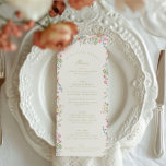 elegant dainty watercolor floral spring wedding menu<br><div class="desc">***this design is part of a collection*** _______________________ this design template is fully editable and customizable by you the customer - click personalize further button if you wish to move, add, delete, or make significant changes to the design _______________________ *if you have any DESIGN questions or need more designs or...</div>