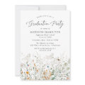 Elegant Dainty Wildflowers Photo Graduation Party Invitation | Zazzle