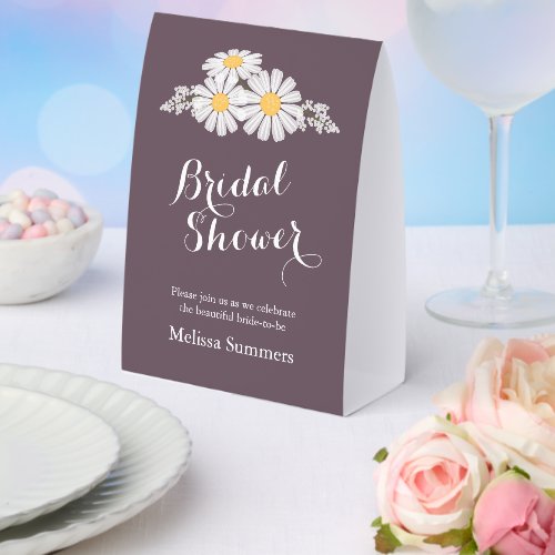 Elegant Daisies Bridal Shower Wedding Dark Purple