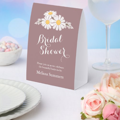 Elegant Daisies Bridal Shower Wedding Rosy Brown