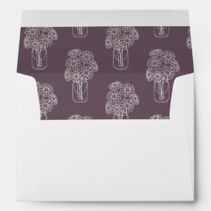 Elegant Daisies Mason Jar Floral Pattern Wedding Envelope