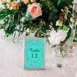 Elegant Daisies Turquoise Wedding Table No 3x5 Table Number<br><div class="desc">Elegant Daisies Turquoise Wedding Table No 3x5 Table Number Card. Personalize this template to add your table number. Must place an order for each table number. Unless you delete the number before ordering. Click to customize further to make more changes. Everything is customizable. Need customization or have questions then contact...</div>