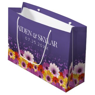 Elegant Daisies with Purple Glitter Wedding