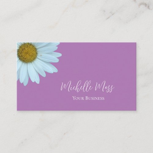 Elegant Daisy Bloom Botanical Lavender Purple  Business Card