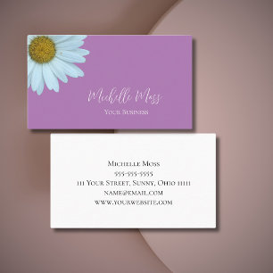 Elegant Daisy Bloom Botanical Lavender Purple Business Card