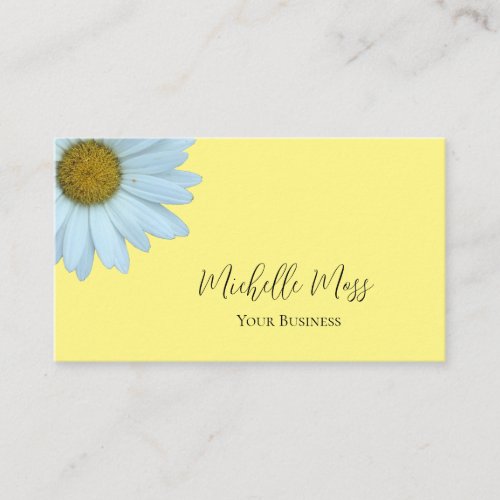 Elegant Daisy Bloom Botanical Yellow Business Card