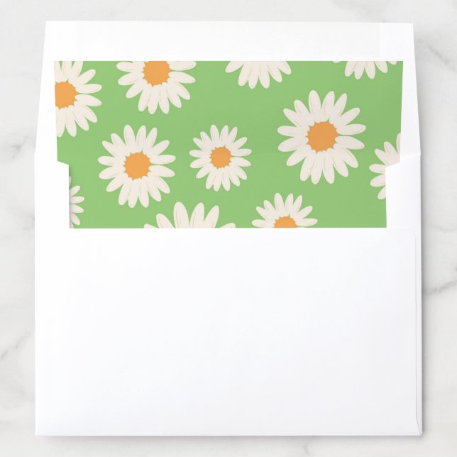 Elegant Daisy Floral Boho Botanical Spring Envelope Liner (In Envelope)