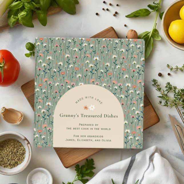 Elegant Daisy Floral Grandma's Recipe Binder (Creator Uploaded)