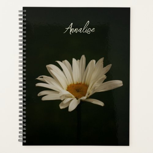 Elegant Daisy Floral Photo Personalized  Planner
