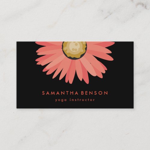 Elegant Daisy Flower Logo Yoga Business Card