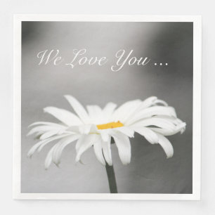 Elegant Daisy Flower Paper Dinner Napkins