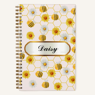 Elegant Daisy Flowers - Spiral Notebook