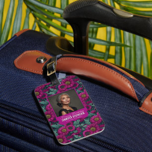 Elegant Daisy Forty Birthday For Him Purple Luggage Tag
