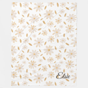 Elegant Daisy Hues Personalised Fleece Blanket