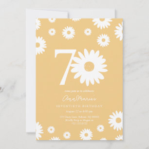 Elegant Daisy Milestone Seventy Birthday Invitation