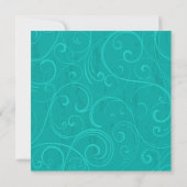 Elegant Daisy Scroll Flourish | turquoise Invitation (Back)