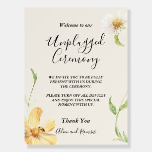 Elegant Daisy Unplugged Ceremony Sign