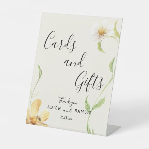 Elegant Daisy Wedding Cards and Gifts Sign