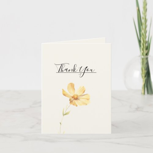 Elegant Daisy Wedding Folded Thank You Card