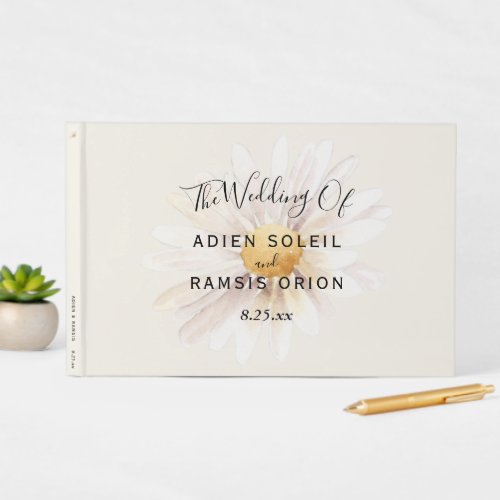 Elegant Daisy Wedding Guest Book