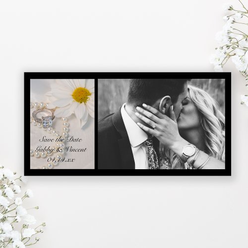 Elegant Daisy Wedding Save the Date Photo Card