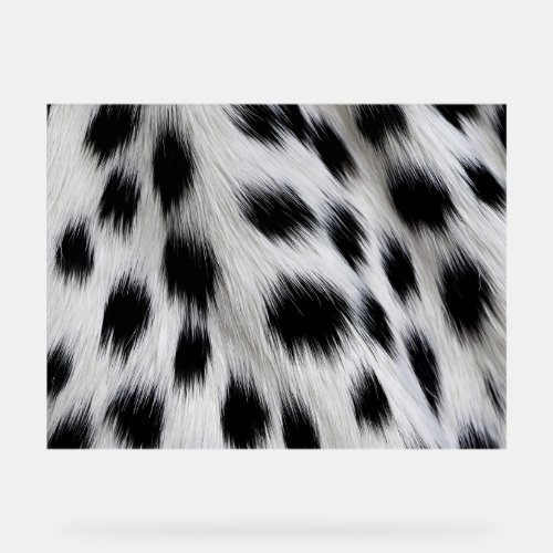 Elegant Dalmatian Faux Fur Pattern Acrylic Sign