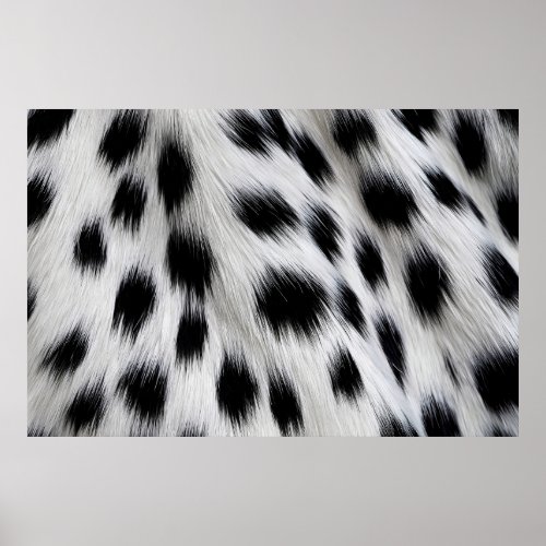 Elegant Dalmatian Faux Fur Pattern Poster