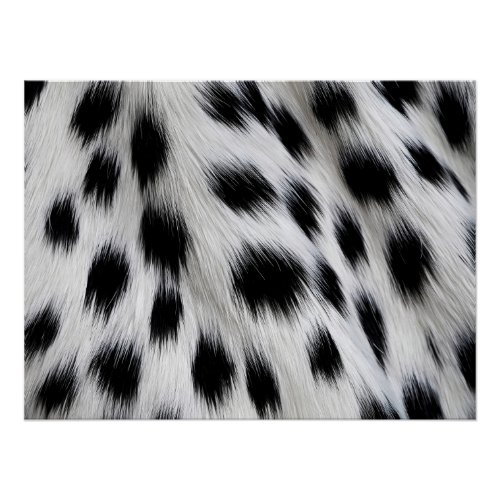 Elegant Dalmatian Faux Fur Pattern Poster