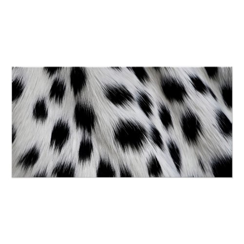Elegant Dalmatian Faux Fur Pattern Poster