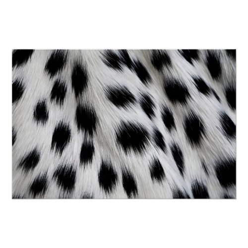 Elegant Dalmatian Faux Fur Pattern Poster
