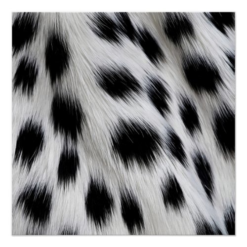 Elegant Dalmatian Faux Fur Pattern Poster