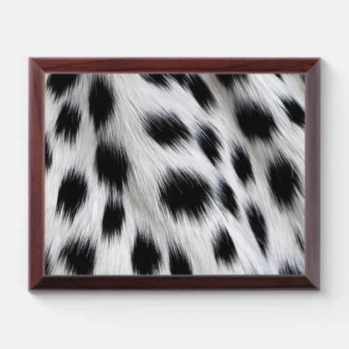Elegant Dalmatian Faux Fur Pattern Poster Award Plaque