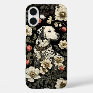 Elegant Dalmatian William Morris Inspired iPhone 16 Plus Case