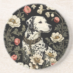 Elegant Dalmatian William Morris Inspired Coaster